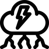 Lightning, Flash, Thunderbolt Outline Icon vector