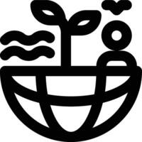 Biosphere, Ecosphere, Ecosystem Outline Icon vector