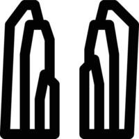 Canyon, Cleft, Cliffs Outline Icon vector