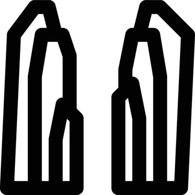 Canyon, Cleft, Cliffs Outline Icon