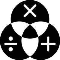 Math, Mathematics, Science Glyph Solid Icon vector