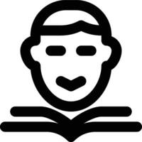 Learning, Reading, Student Outline Icon vector