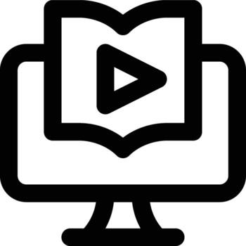 Asynchronous Learning, Online Learning, Learning Outline Icon vector