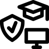 Cyber Security, Education, Course Outline Icon vector