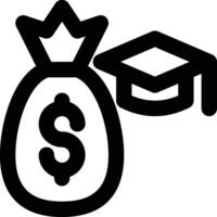 Tuition, Cost, Education Outline Icon vector