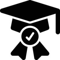 Academic Degree, Certification, Graduation Glyph Solid Icon vector