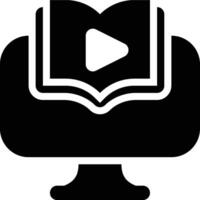 Asynchronous Learning, Online Learning, Learning Glyph Solid Icon vector