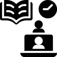 Synchronous Learning, Online Learning, Webinar Glyph Solid Icon vector