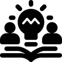 Brainstorming, Learning, Idea Glyph Solid Icon vector