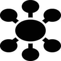 Mind Mapping, Concept Mapping, Diagram Glyph Solid Icon vector