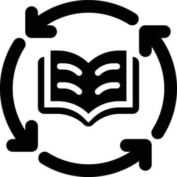 Learning Methodology, Learning Process, Learning Steps Glyph Solid Icon vector