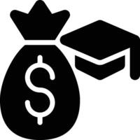 Tuition, Cost, Education Glyph Solid Icon vector