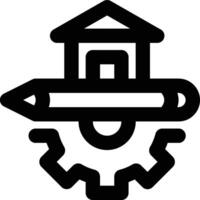 Architectural Engineering, Architecture, Civil Engineering Outline Icon vector