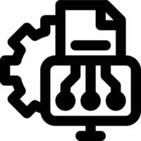 Information System, Engineering, Development Outline Icon vector