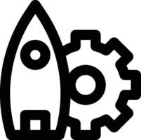 Aerospace Engineering, Rocket, Spaceship Outline Icon vector