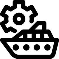 Marine Engineering, Naval Engineering, Ship Building Outline Icon vector