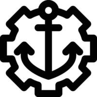 Marine Engineering, Naval Engineering, Navy Outline Icon vector