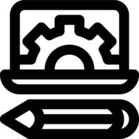 Computer Aided, Design, Cad Outline Icon vector