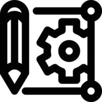 Engineering Design, Process, Engineering Process Outline Icon vector