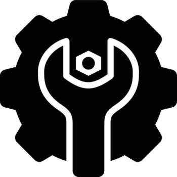 Engineering, Tools, Machine Glyph Solid Icon vector