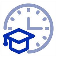 Study Time and clock icon vector