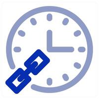 Time Link and clock icon vector