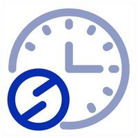 Time Prohibited and clock icon vector