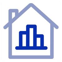 Home Statistics and house icon vector