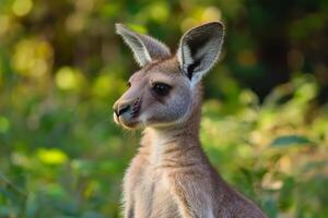 Wild animal kangaroo. photo