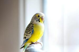 Parrot isolated on white background photo