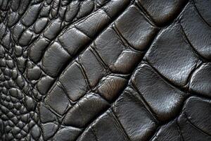 Black leather texture with grain. photo