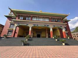 Tibetan style buddhist monastery in Bir Billing, India. Chokling Monastery in Chaugan. photo