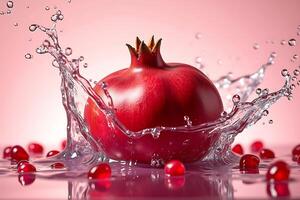Ruby pomegranate bursts with refreshment macro focus photo