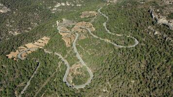 Drone view of a winding country road video