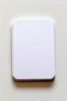 Blank white notebook on a clean surface ideal for notes and sketches, perfect for students and professionals, minimalistic design, stationery concept photo