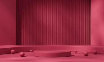 3D rendering red abstract platform podium product presentation background photo