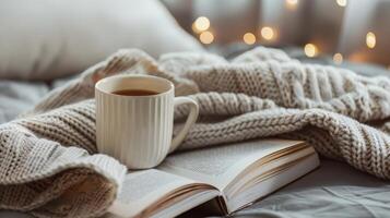 Cozy Afternoons. A Warm Cup Of Tea And The Quiet Company Of A Good Book. photo