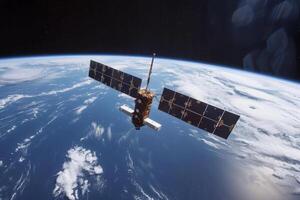 Above The Clouds. A Satellite's Silent Circuit On The Edge Of Space. photo