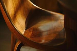 Ergonomic Wooden Dining Chair with Curved Design and Smooth Finish for Elegant Interiors photo