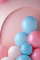Pastel Balloon Arrangement with Soft Gradient Border for Birthday Invitations and Celebrations photo
