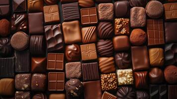 A Colorful Assortment of Chocolate Bars on a Table photo
