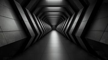 A dark tunnel with a light at the end photo
