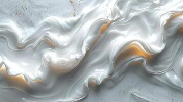 White liquid flowing over a surface photo