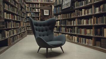 Elegant Egg Chair in Grand Library Setting photo