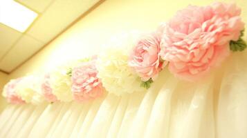 Pink and White Flower Garland Wedding Backdrop Decor photo