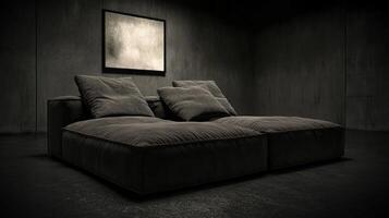 Modern Dark Grey Modular Sofa in Industrial Loft Setting photo