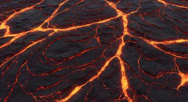Glossy obsidian surface with fluid lava veins running through, creating a mesmerizing and dynamic effect. photo