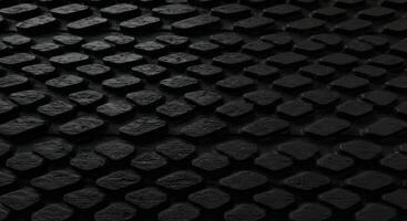High-resolution panorama of black rubber flooring with a uniform, repeating texture, perfect for backgrounds and digital designs. photo
