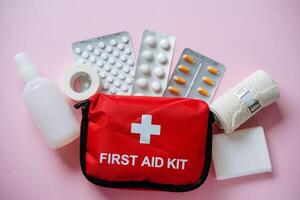 A Comprehensive First Aid Kit should include essential items like medicines, bandages, and various other supplies that are crucial for handling emergencies efficiently photo
