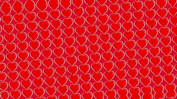 em forma de coração padronizar animação com uma vermelho fundo é adequado para introduções ou faixas com uma romântico dia dos namorados ou Casamento tema. video
